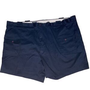 Vtg Navy Blue Jonathan Quale Cargo Shorts Belt Loops Flat Front Big nTall Sz 60B